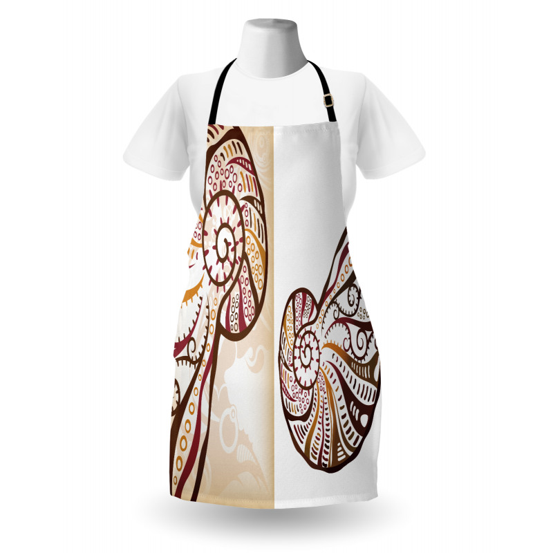 Seashells Abstract Boho Apron