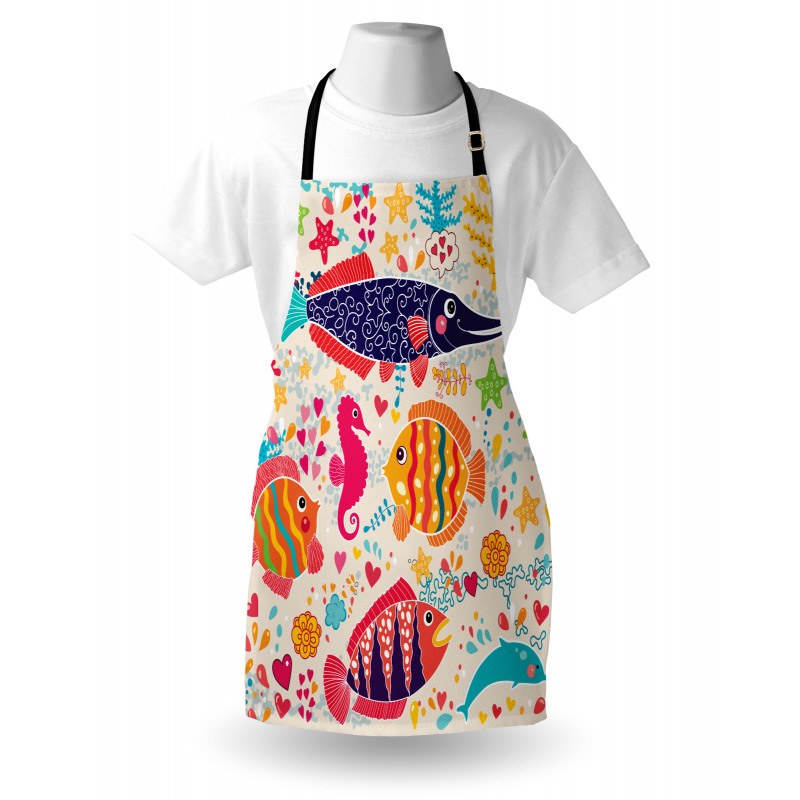 Cartoon Underwater Fish Apron