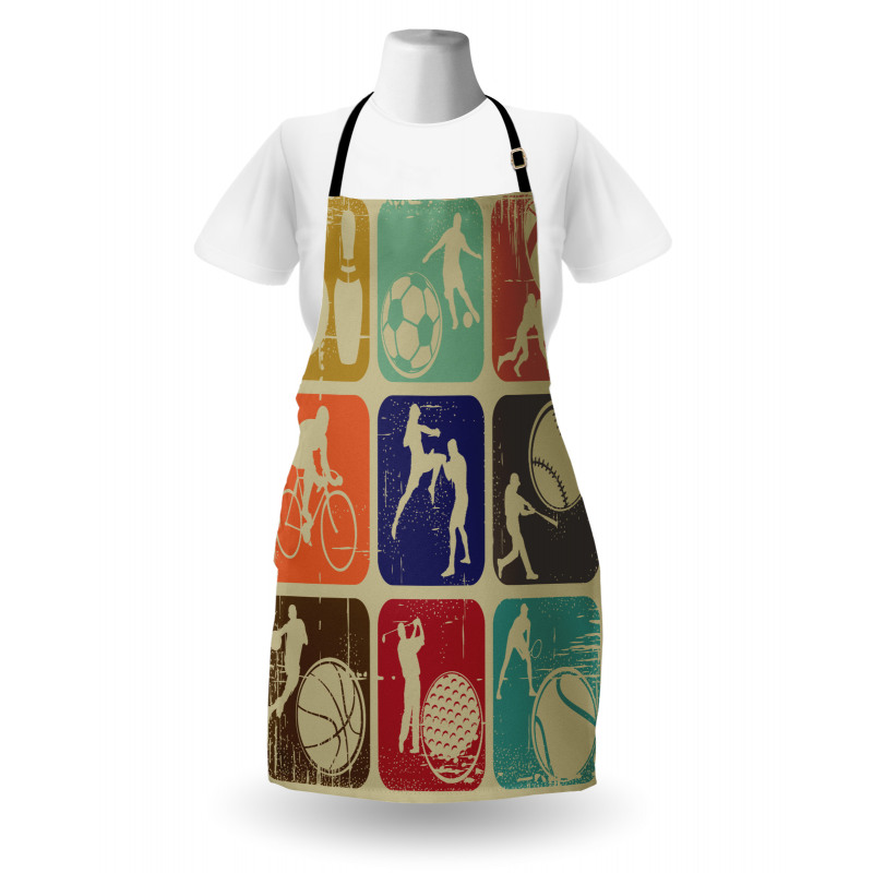 Grunge Sports Banners Apron