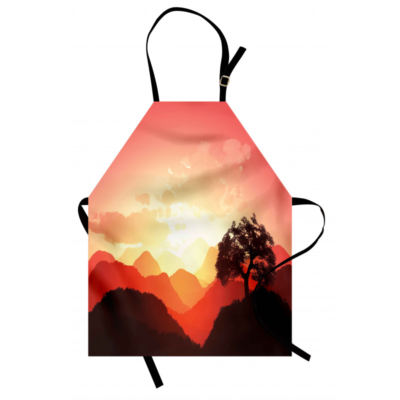 Sunset Tree Mountains Apron