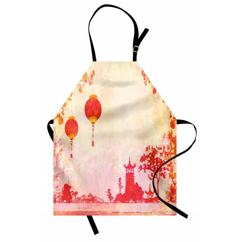 Chinese Lanterns Building Apron