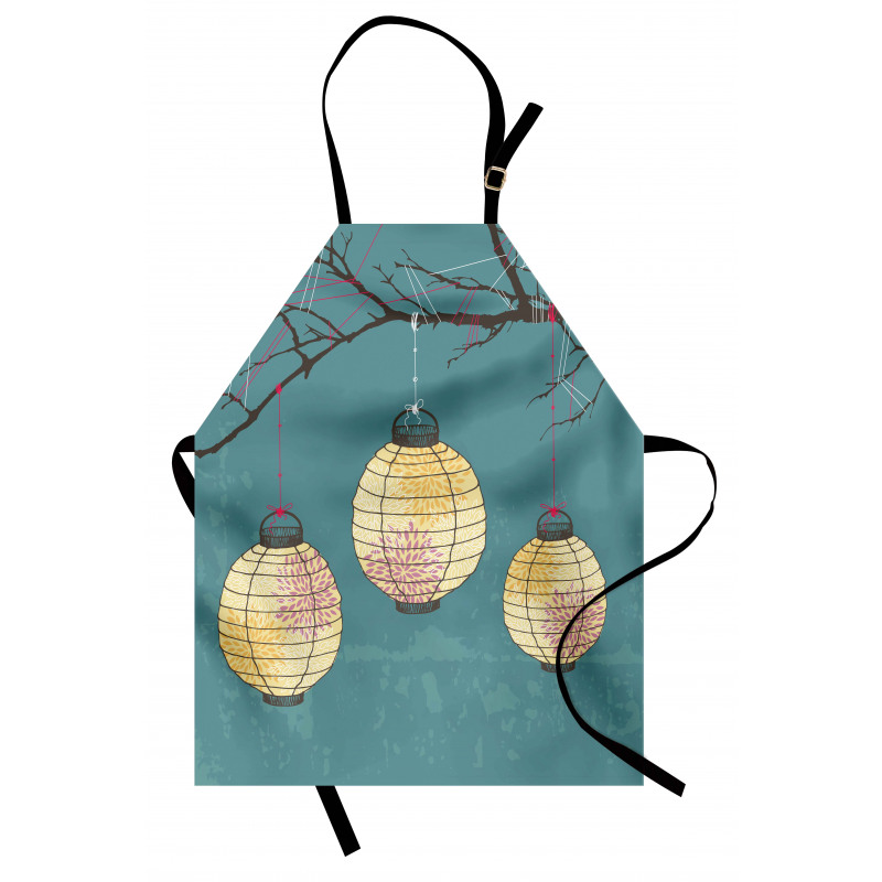 Lanterns Hanging on Tree Apron