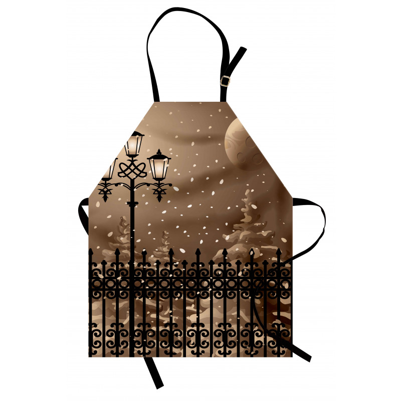 Snowy Moon Evening Apron