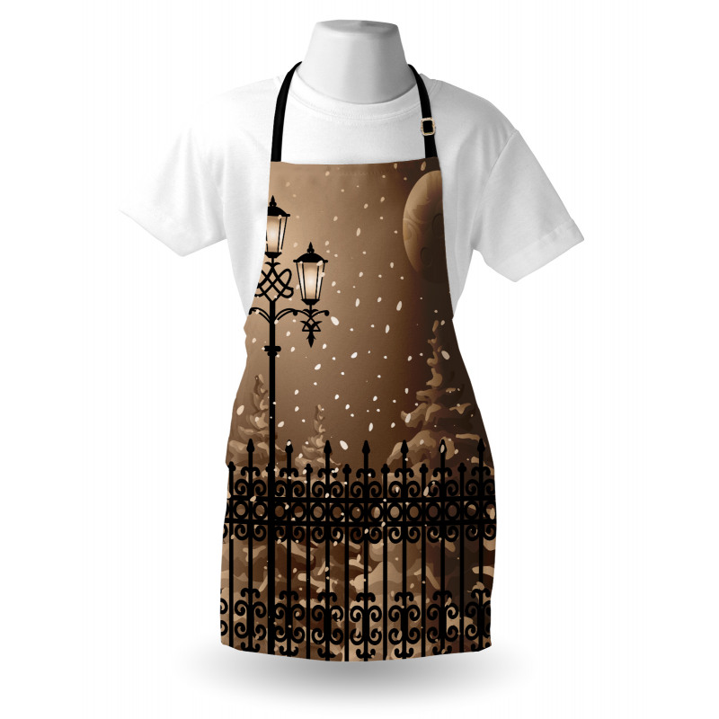 Snowy Moon Evening Apron