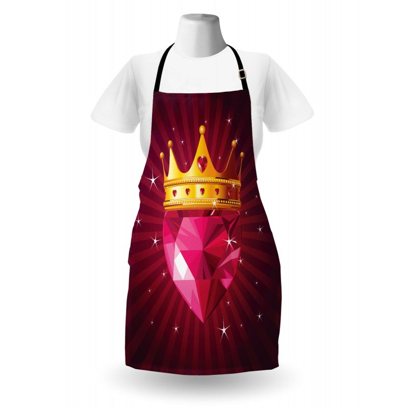 Pink Diamond Crown Art Apron