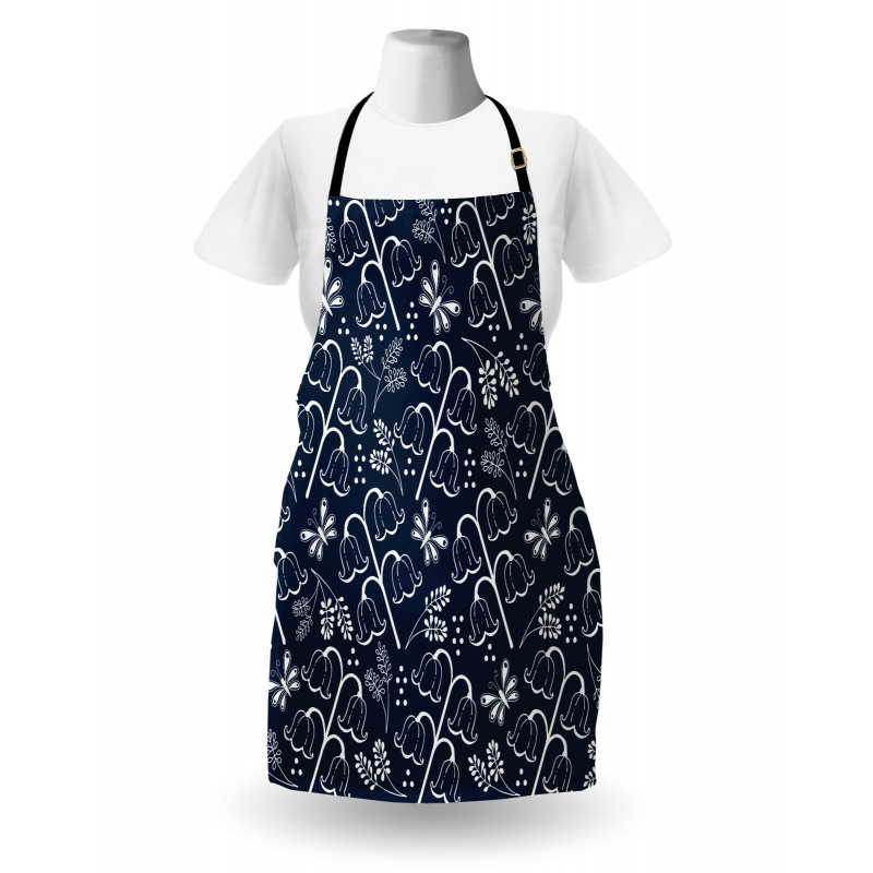 Hand Drawn Leaf Branch Apron