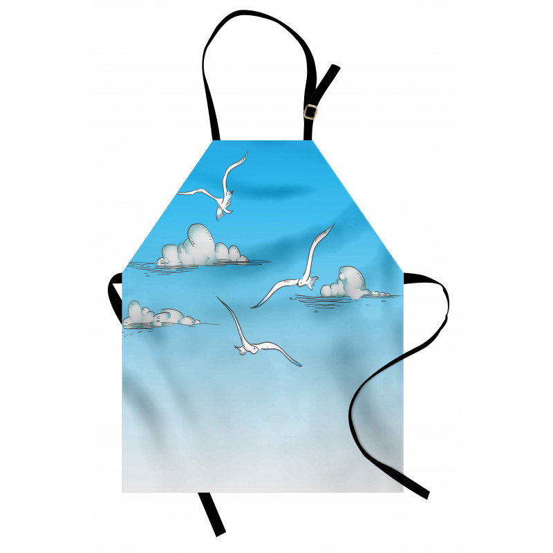 Seagulls Flying Ombre Sky Apron