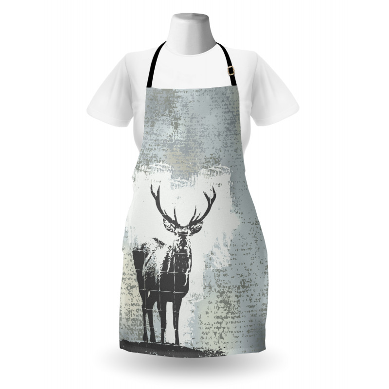 Stag Silhouette Grunge Apron