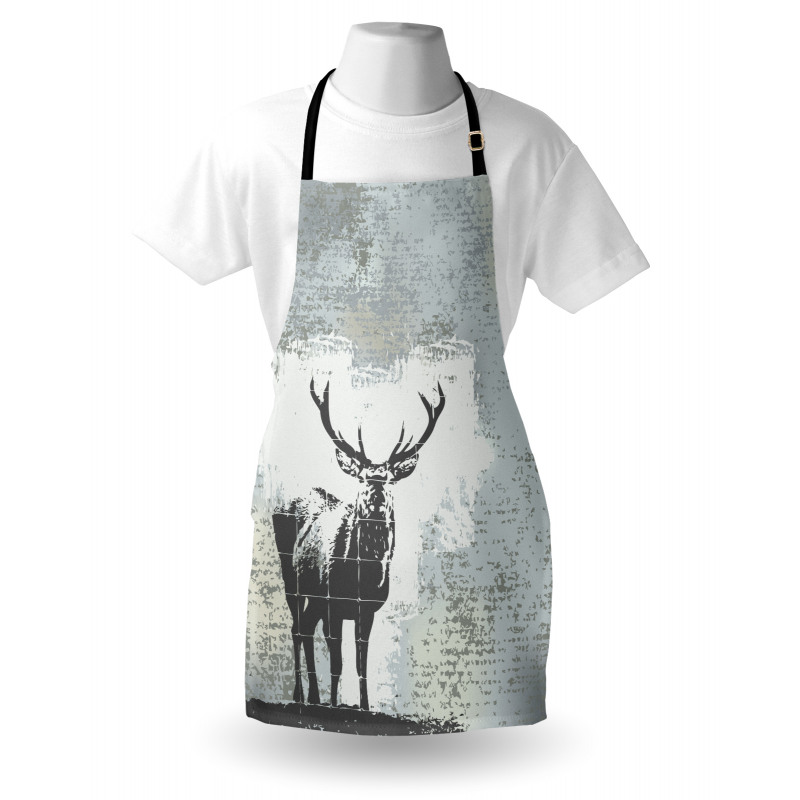 Stag Silhouette Grunge Apron