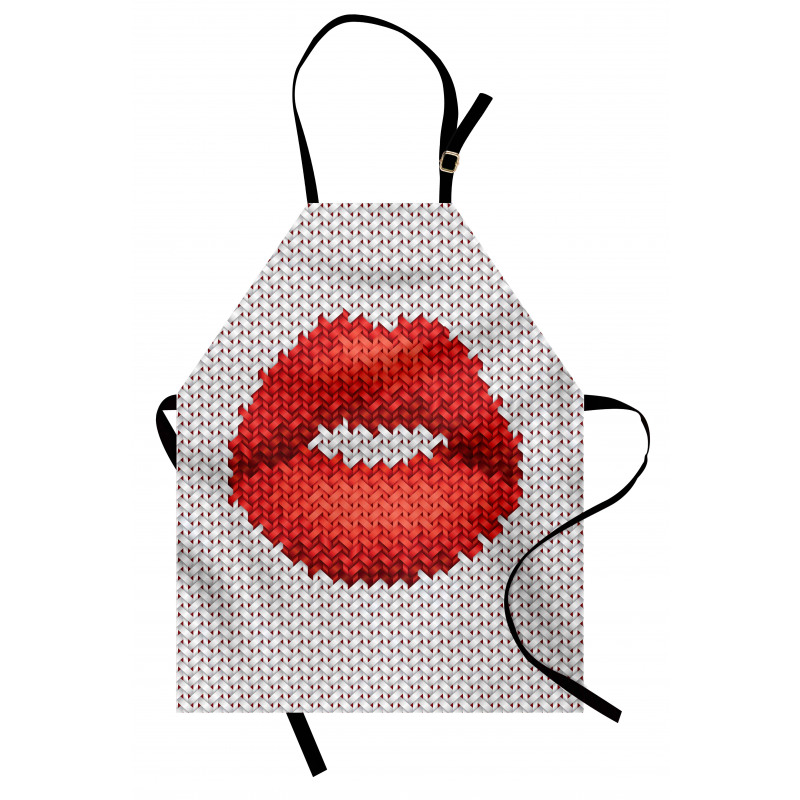 Retro Effect Lips Design Apron