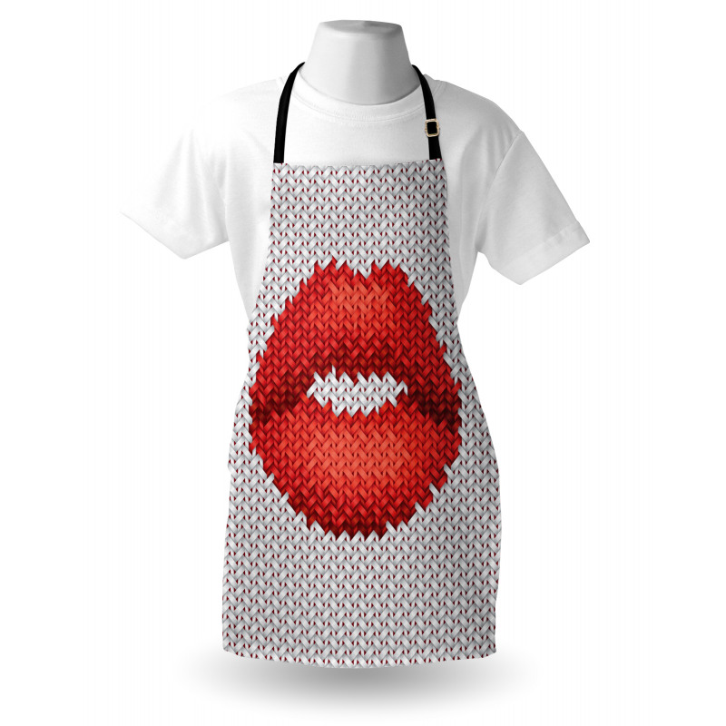 Retro Effect Lips Design Apron