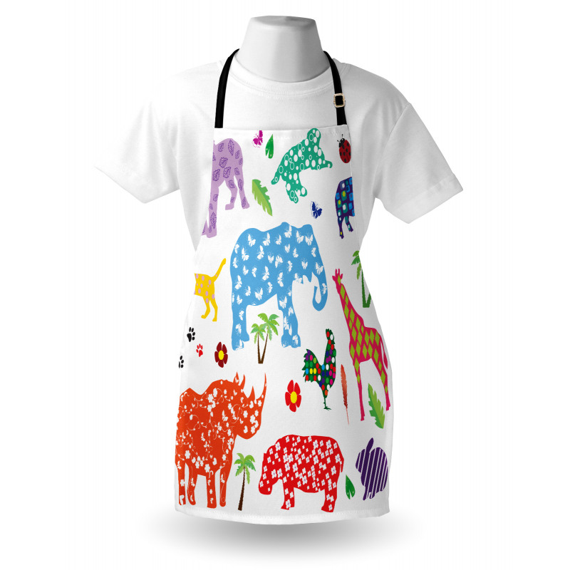 Wild Animals Floral Apron