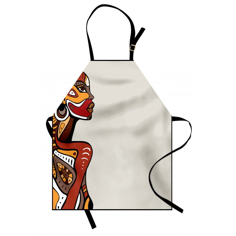 Insanlar Mutfak Önlüğü Afrikalı Kadın Desenli