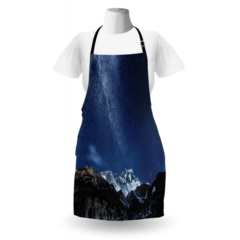 Starry Blue Night Cosmos Apron