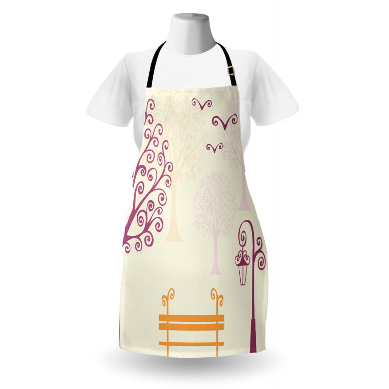 Park Bench Pastel Color Apron