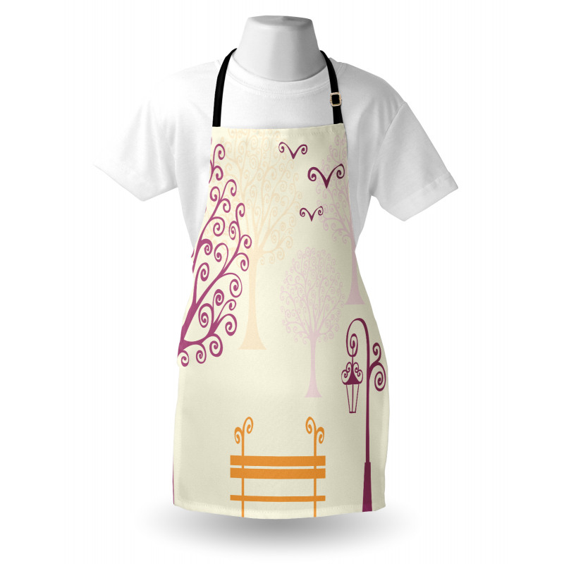 Park Bench Pastel Color Apron