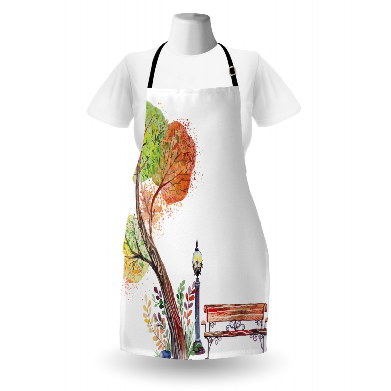 Autumn Day in Park Vintage Apron