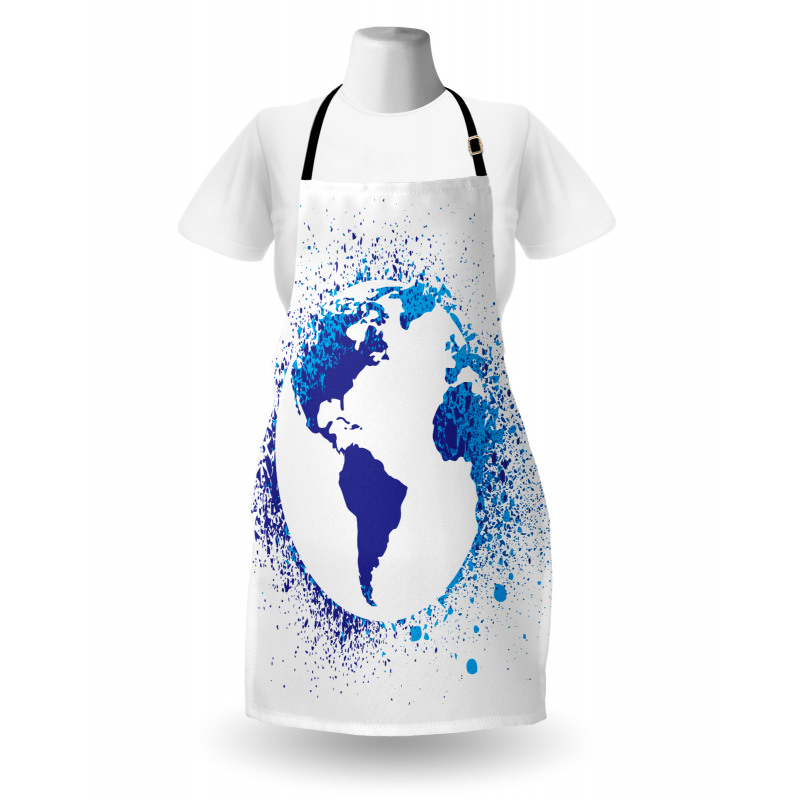 Globe Ink Effect Map Apron