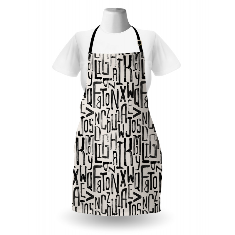 Grunge Letters Pattern Apron