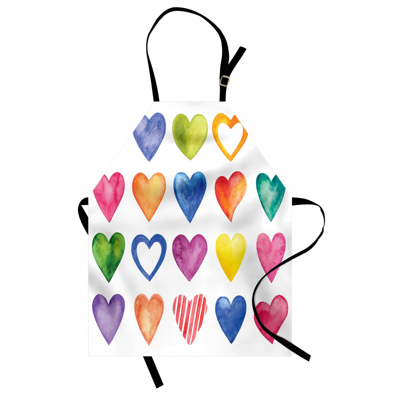 Watercolor Heart Romance Apron