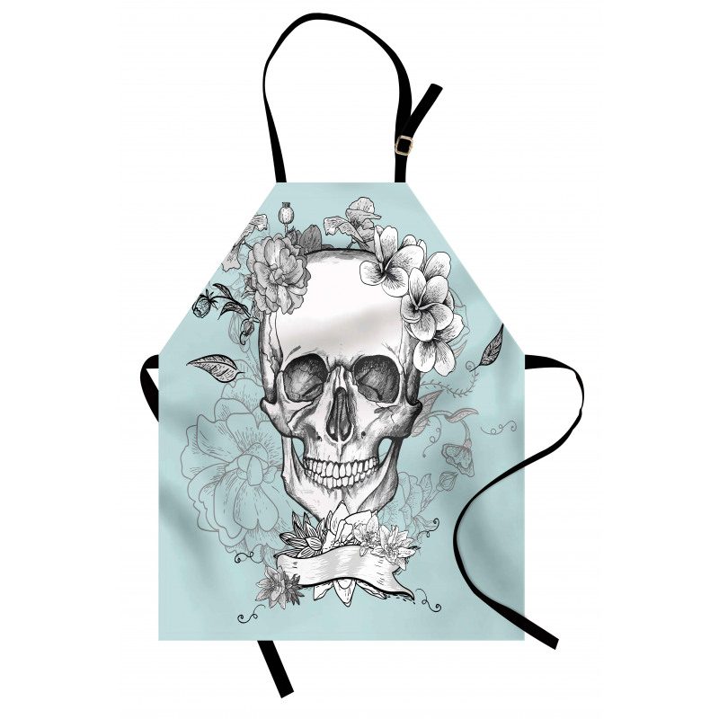 Skull and Flowers Apron