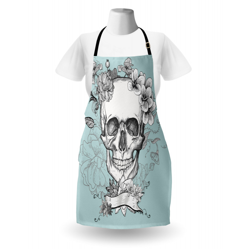 Skull and Flowers Apron