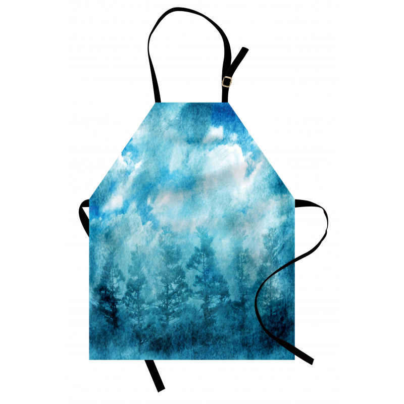 Grunge Sky Foggy Night Apron