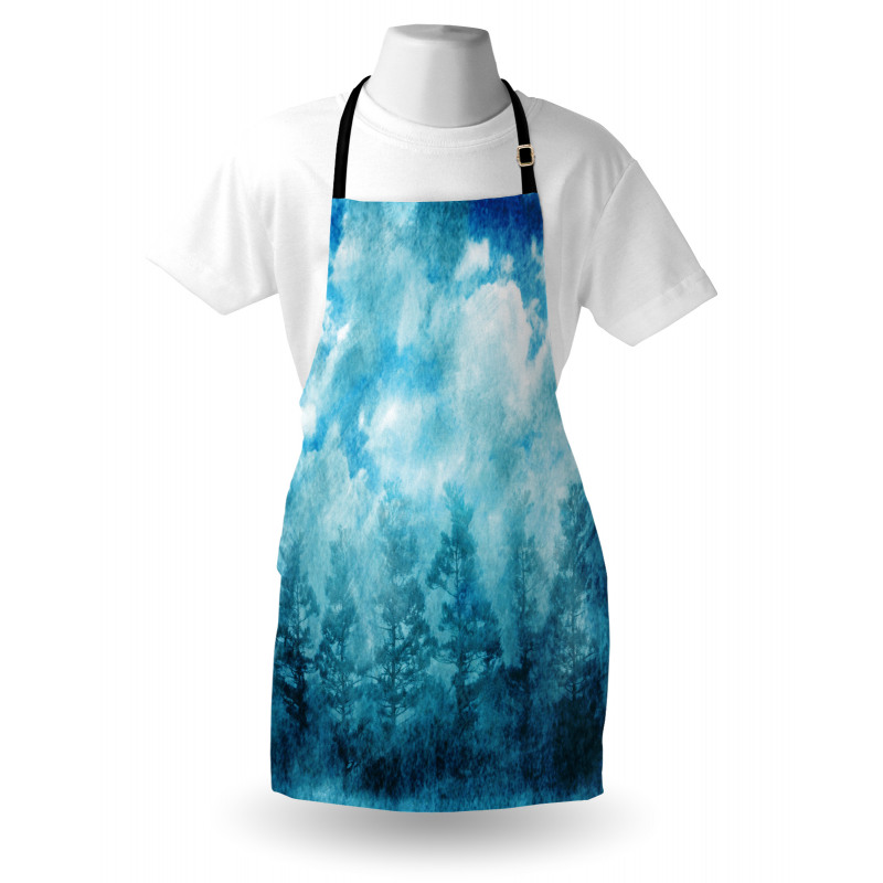 Grunge Sky Foggy Night Apron