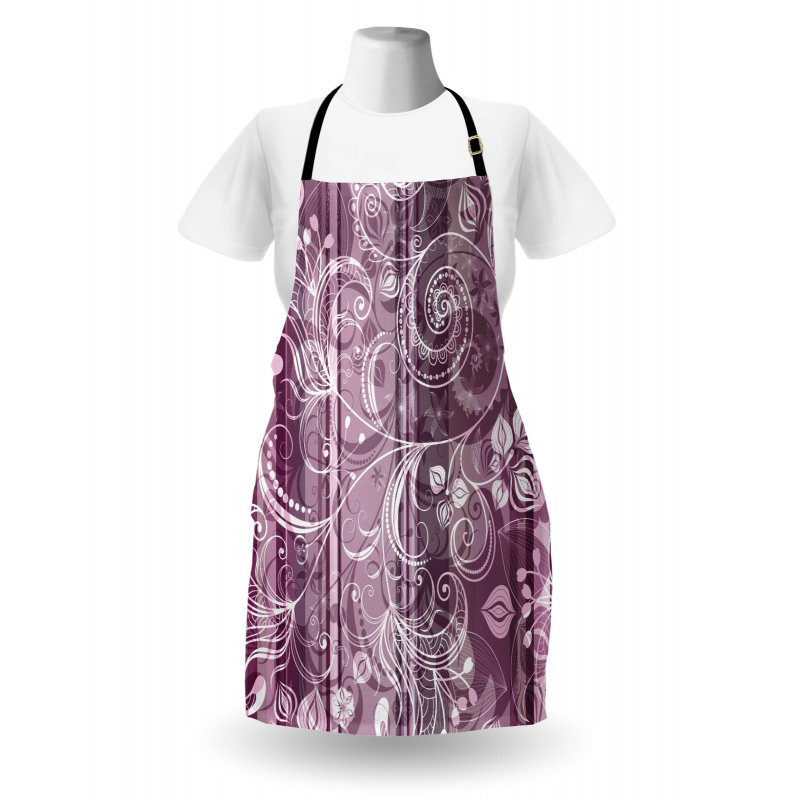 Flowers Leaves Retro Apron