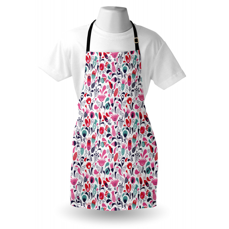 Ornate Swirls Tulip Art Apron