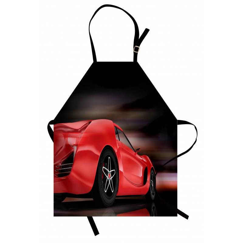 Futuristic Red Sports Apron