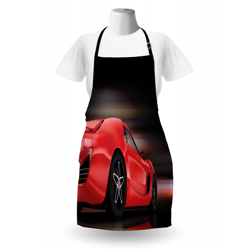 Futuristic Red Sports Apron