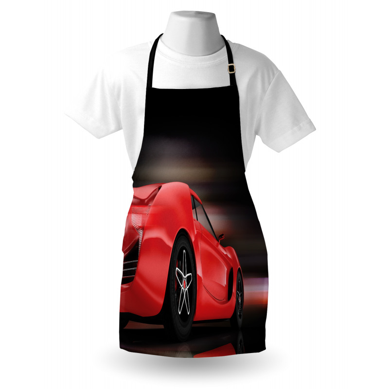 Futuristic Red Sports Apron