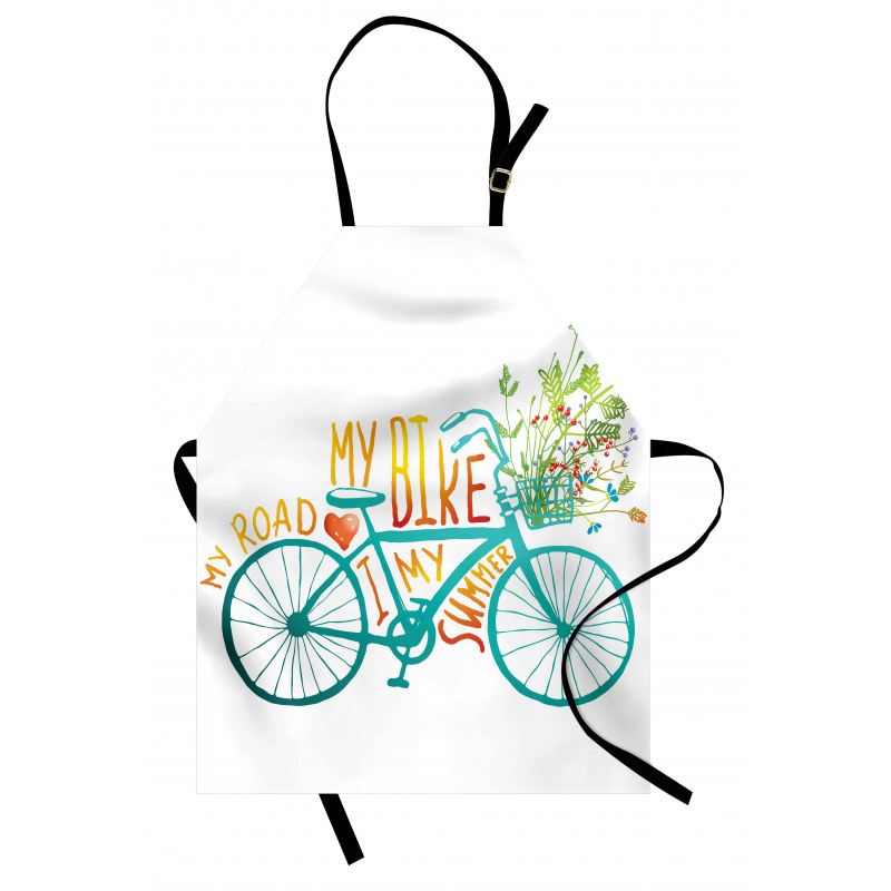 Blue Bike with Flowers Apron