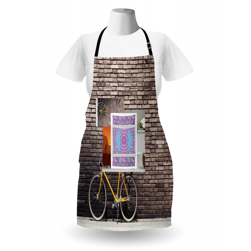 Retro Bicycle on Wall Apron