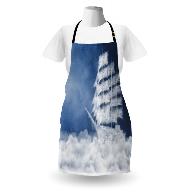 Clouds Ship in Sky Apron