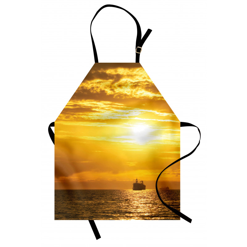 Ship on Ocean Sunrise Apron