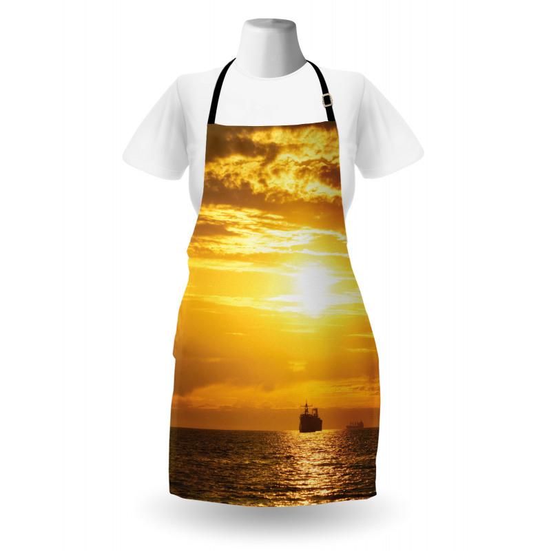 Ship on Ocean Sunrise Apron