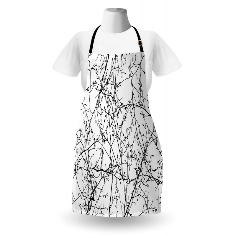 Branches with Leaves Buds Apron