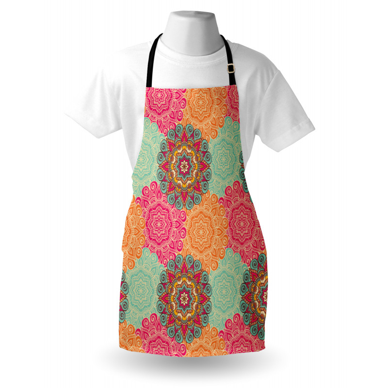 Mandala Mutfak Önlüğü Renkli Etnik Desenli