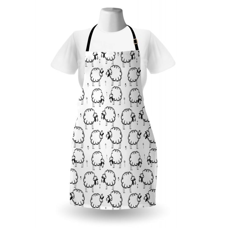 Funny Sheeps on a Meadow Apron