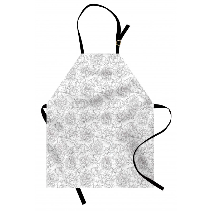 Peonies with Leaves Bud Apron
