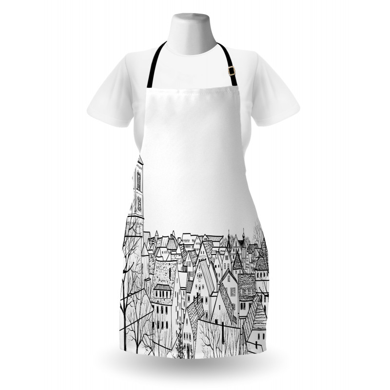 Sketch Style Cityscape Apron