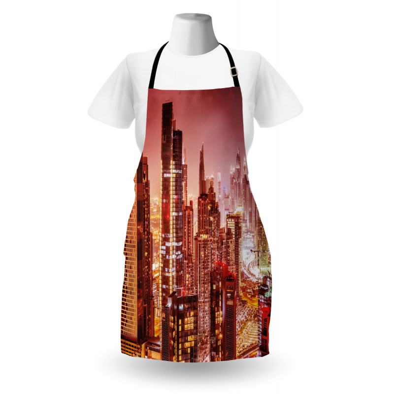 Dubai Night Cityscape Apron