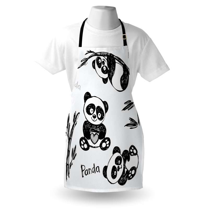 Panda Mutfak Önlüğü Çocuksu Karakterler