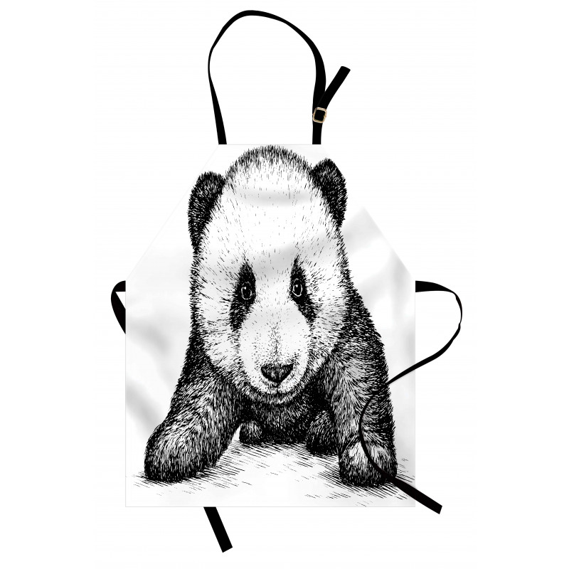Baby Panda Bear Sketch Apron