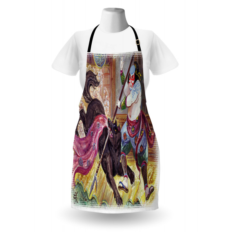 Brave Samurai and Wolf Apron