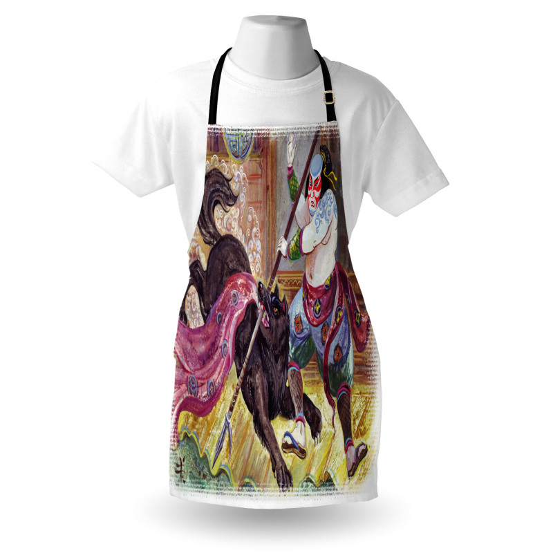 Brave Samurai and Wolf Apron