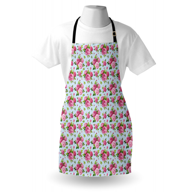 Gül Mutfak Önlüğü Romantik İngiliz Stili Çiçek Buketleri Deseni