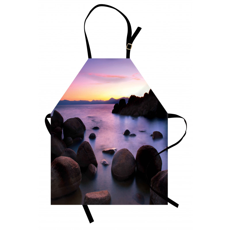 Misty Scene Rocks Water Apron